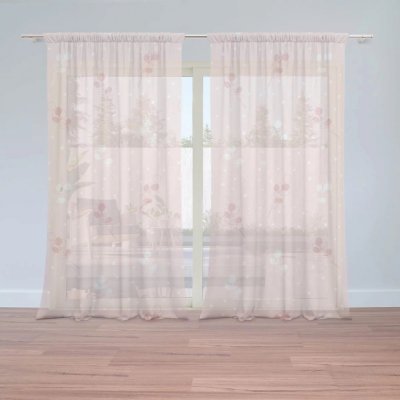 Záclony Bílé a růžové květy: 2 ks - 150x250 cm - Sablio – Hledejceny.cz