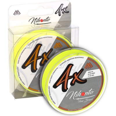 Mikado pletená šňůra nihonto fine braid 300m 0.30mm 29.6kg fluo žlutá 1 cívka – Zboží Dáma