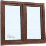 KNIPPING Plastové okno - 70 AD, 1500x1500 mm, O+OS klapačka, ořech Barva, imitace: ořech/bílá (jednostranně) – HobbyKompas.cz
