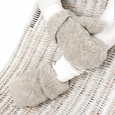 BabičkaOvečková Palčáky z ovčí vlny merino světle šedá – Zboží Mobilmania