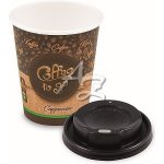 Papírový kelímek Coffee to go M 280 ml PAPPE + víčko vypouklé černé Ø 80 mm PS 82228 – Hledejceny.cz
