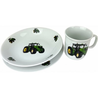 Český porcelán Dětská jídelní souprava Traktor nový 3 dílná – Sleviste.cz