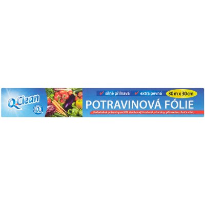 Q-Clean Potravinová fólie silně přilnavá 30m x 30cm – Sleviste.cz