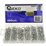 GEKO G02927 Trhací nýty hliníkové, 2.4 x 6 - 4.8 x 10 mm, plochá hlava, sada 400 kusů – Zboží Dáma
