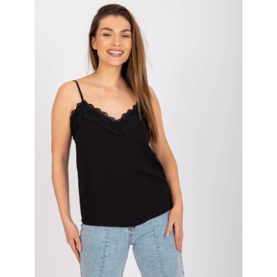 ČERNÝ TOP Vita S KRAJKOVÝM VÝSTŘIHEM D73761M11059A BLACK