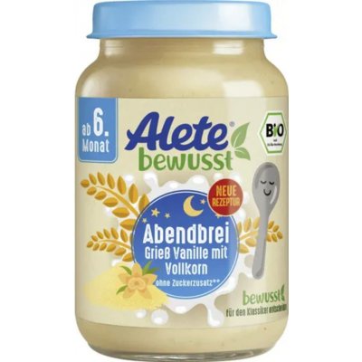 Alete Večerní semolinová kaše s vanilkou BIO 190 g – Zboží Mobilmania