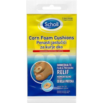 Scholl Corn Cushions Foam ochranný polštářek na kuří oka a citlivá místa 9 ks