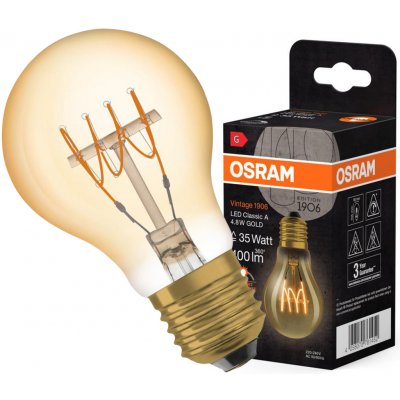 Osram E27 A60 4.8W = 35W 400 lm 2200K teplá bílá vlákno stmívatelné Vintage 1906 – Hledejceny.cz