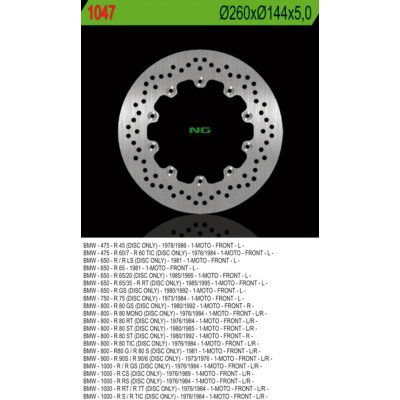 NG přední brzdový kotouč BMW R45/60/65/75/80/90/100 (260X144X5) 10 otvorů průměr 5 – Hledejceny.cz