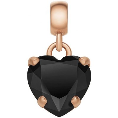 Daniel Wellington Pozlacený přívěsek s černým srdíčkem Charms DW00400426 – Zboží Mobilmania