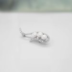 Lillian Vassago stříbrná brož s perlami a zirkony LLVY-SBR001 – Zboží Dáma