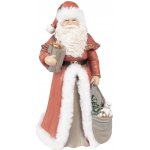 Vánoční dekorace socha Santa v červeném a s dárky - 16*16*31 cm - Clayre & Eef – Hledejceny.cz