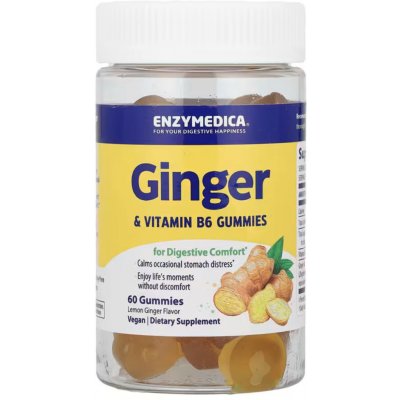 Enzymedica Ginger & Vitamin B6 60 Gummies – Hledejceny.cz