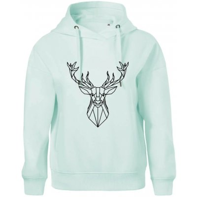 Geometrie Jelen velký Oversized mikina dámská Moon kratší + širší Frost – Hledejceny.cz