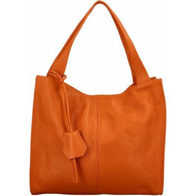 Luxusní kožená kabelka Vera tmavě oranžová – Zboží Mobilmania