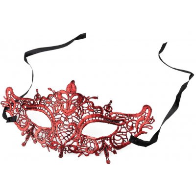 Karnevalová maska krajková VII. červená – Zboží Dáma