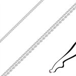 Šperky eshop Stříbrný náramek na kotník dvojitý řetízek plochá zrníčka a hranatá očka Q12.09 – Hledejceny.cz