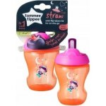 Tommee Tippee netekoucí hrnek s brčkem Straw Cup pink 230 ml – Zboží Mobilmania