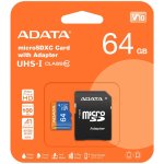 ADATA microSDXC 64 GB UHS-I U1 AUSDX64GUICL10A1-RA1 – Zboží Živě
