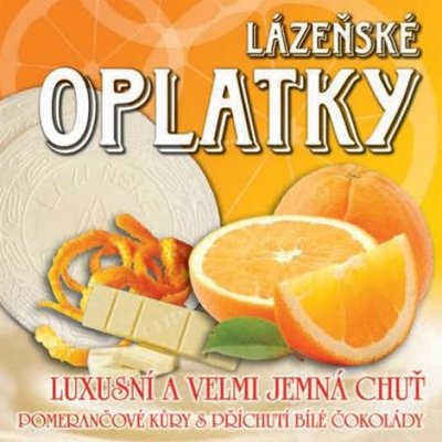Clip Lázeňské oplatky s pomerančovou kůrou v náplni s příchutí bílé čokolády 175 g – Sleviste.cz