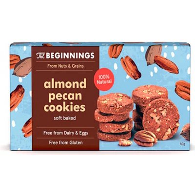 THE BEGINNINGS Sušenky mandlové s pekanovými ořechy bezlepkové 80 g – Hledejceny.cz