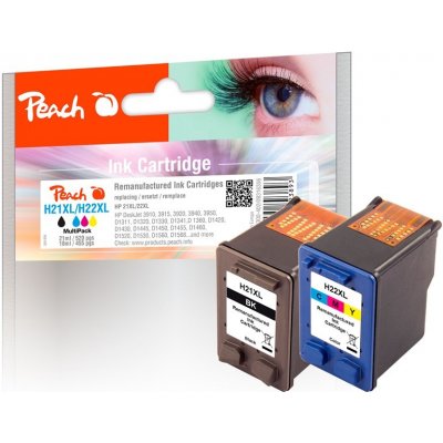 Peach HP PI300-402, No. 21XL/No. 22XL, MultiPack, 2x21 ml kompatibilní CMYK