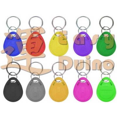 Přívěsek na klíče RFID ID token programovatelný různobarevný, sada přívěšků 125 kHz čip, EM4305, T5577, bezkontaktní 10 ks – Hledejceny.cz