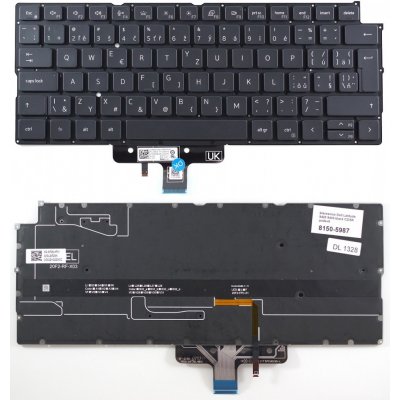 česká klávesnice pro notebook Dell Latitude 9420 9430 černá CZ/SK podsvit – Zboží Živě