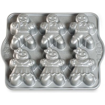 Nordic Ware forma na 6 báboviček Perníkové postavičky stříbrná 1 l