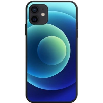 Pouzdro NXE měkký s motivem barevných kruhů iPhone 12 / 12 Pro - modrý