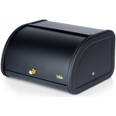 Černý kovový chlebník 30 × 26,5 × 17 cm – Sleviste.cz