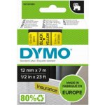 Dymo 45018 černý tisk/žlutý podklad, 7m, 12mm – HobbyKompas.cz