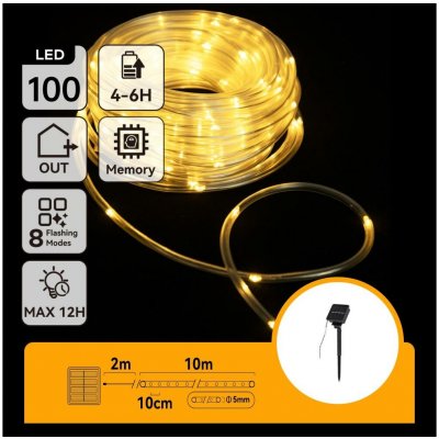 Aigostar LED Solární vánoční řetěz 100xLED 8 funkcí 12m IP65 teplá bílá | AI0441 – Hledejceny.cz