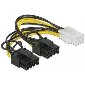 Delock PCI Express napájecí kabel 6 pin samice > 2 x 8 pin samec 15 cm 85452