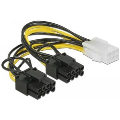 Delock PCI Express napájecí kabel 6 pin samice > 2 x 8 pin samec 15 cm 85452 – Zbozi.Blesk.cz