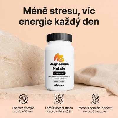 Citronek Magnesium Malát + B6 90 veganských kapslí – Hledejceny.cz