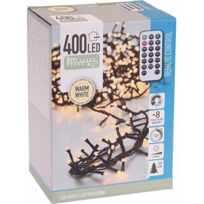 Koopman LED světelný řetěz 400x LED teplá bílá IP44 černý 11 m – Hledejceny.cz