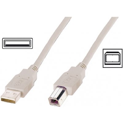 Digitus AK-300105-010-E Připojovací, USB 2.0, typ A - B M / M, 1m, šedý – Zboží Mobilmania