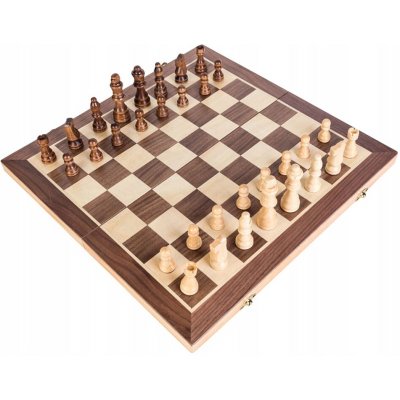 Turnajové šachy velikost 3 intarzie tisk ořech bříza / Dřevěné šachy – Hledejceny.cz