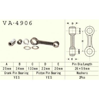 VESRAH 2026/03 ojniční sada KAWASAKI JS 750 92-95 (vodní skútr) vyrobeno v Japonsku | Zboží Auto