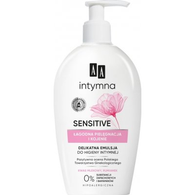 AA Intimní ochrana a péče Sensitive emulze pro intimní hygienu dávkovač 300 ml – Zboží Mobilmania