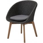 Cane-line Jídelní křeslo Peacock, 61x61x81 cm, nohy teak, rám hliník, výplet lanko Soft Rope light sand, lze koupit jen po 2 ks – Hledejceny.cz