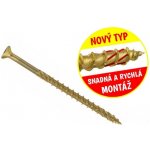 Konstrukční vrut do dřeva KLIMAS 6x60 TORX zápustná hlava TX30 žlutý Zn (100 ks v balení) – Sleviste.cz