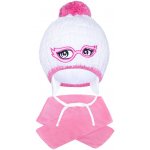New Baby zimní dětská pletená čepice se šálou růžová – Zboží Mobilmania