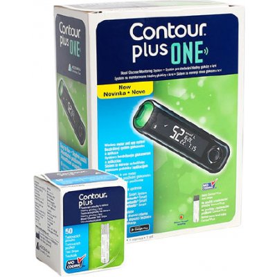 Contour Plus One glukometr + 55 ks testovacích proužků – Hledejceny.cz