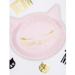 PartyDeco Papírové talířky kočka růžová 20 cm – Zbozi.Blesk.cz