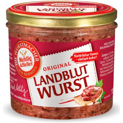 Mehlig & Heller venkovská krvavá klobása ve skle 250 g – Sleviste.cz