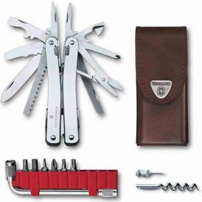 Victorinox Kleště SwissTool Spirit X Plus s ráčnou, 105 mm, kožené pouzdro – Zboží Mobilmania