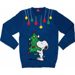 Basic vánoční svetr Snoopy modrý