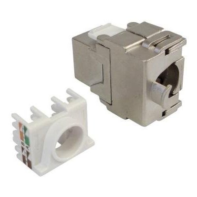 XtendLan Keystone jack RJ45, CAT6A, STP, stříbrný, 180 st, zaklapávací zezadu KESS6ASNIPX | Zboží Auto